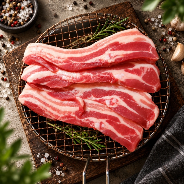 [짚불장] 듀록홍돼지 삼겹살 500g(3인분)