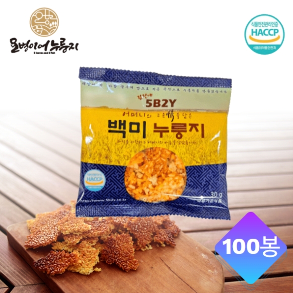 양면으로 구운 김선애 오병이어 누룽김선애 우리쌀 누룽지 100봉 세트 ( 30g×100봉 / 3kg )