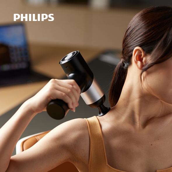 [필립스] 데일리핏 마사지건 PPM7323 충전식 핸디형 무선 미니 근육마사지 무선 마사지건