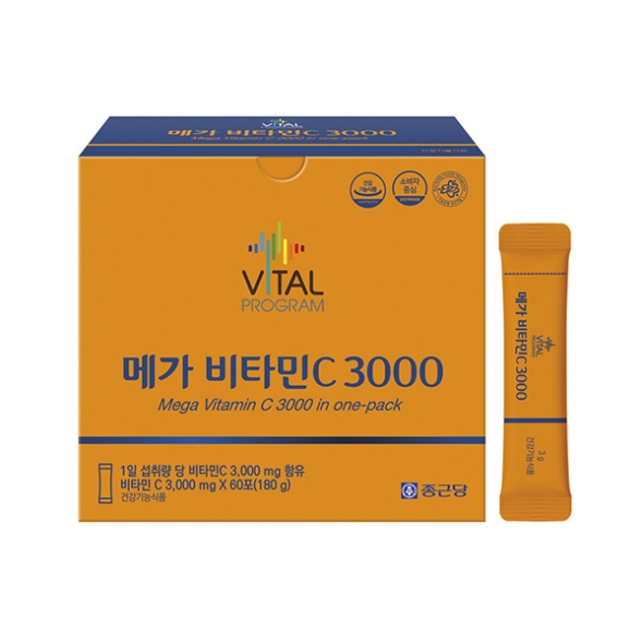 [종근당] 바이탈프로그램 메가비타민C(3000mg*60포) 1+1특가(총120포)