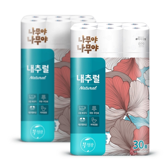 미래생활 내츄럴 화장지 27m 30롤 2팩