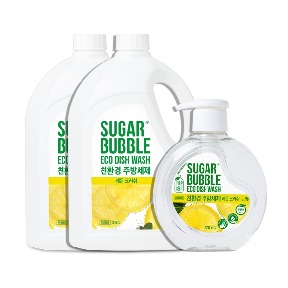 [슈가버블] 친환경 주방세제 레몬 크러쉬 2.5L x 2 + 470ml