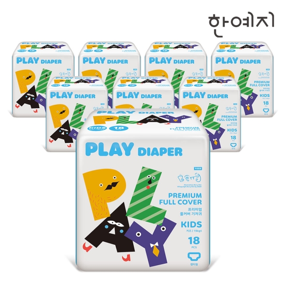 한예지 플레이 팬티 기저귀 키즈 18매 x 8팩 (144매)