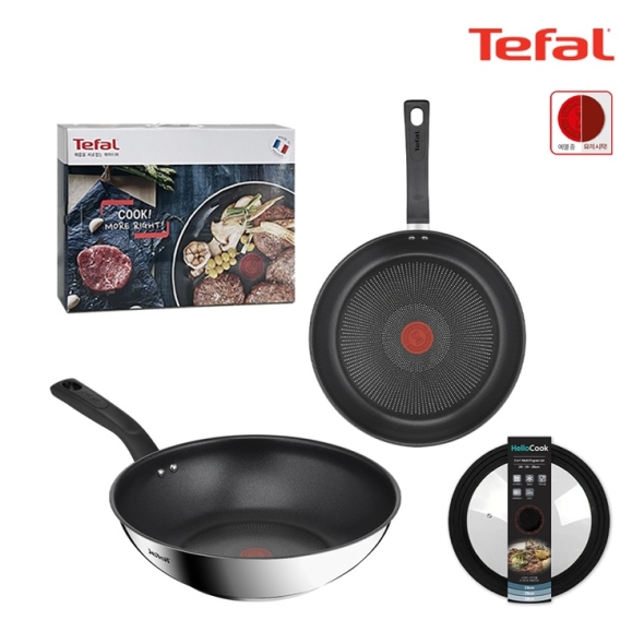 테팔 딜리셔스 IH 티타늄 코팅 프라이팬 28cm 궁중팬 28cm 멀티뚜껑(블랙) 스테인리스 스틸