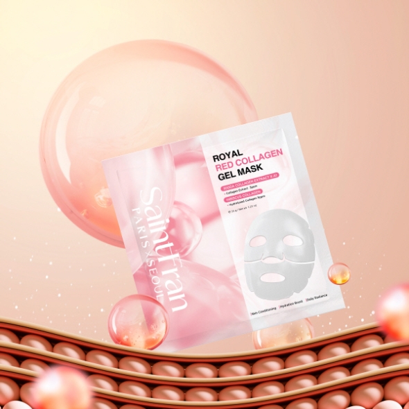 세인트프랑 로얄 레드 콜라겐 마스크 35g x 4팩 하이드로겔 300달톤 수면팩 광채