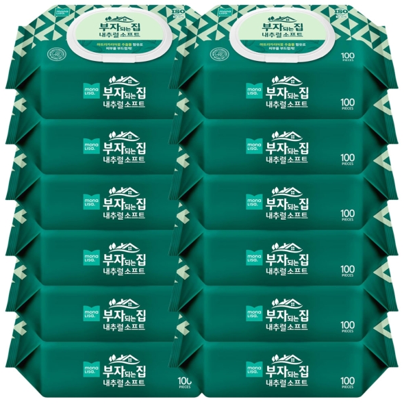 모나리자 부자되는집 내추럴 소프트 WT 캡 100매 12팩