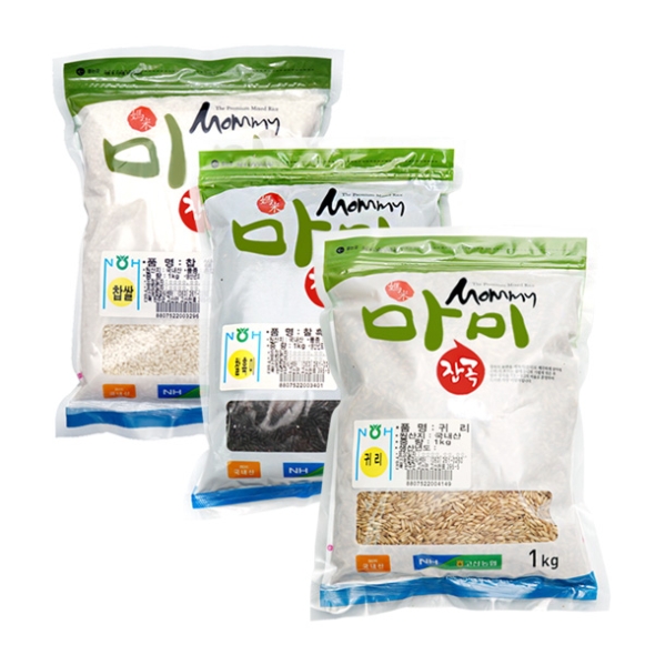 [고산농협] 마미 찹쌀/찰흑미/귀리 각1kg(3kg)