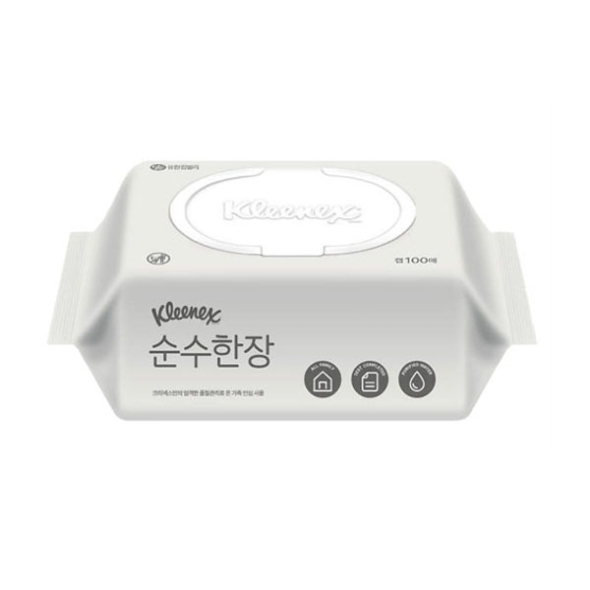 [크리넥스] 순수한장 물티슈 캡형 100매x10팩