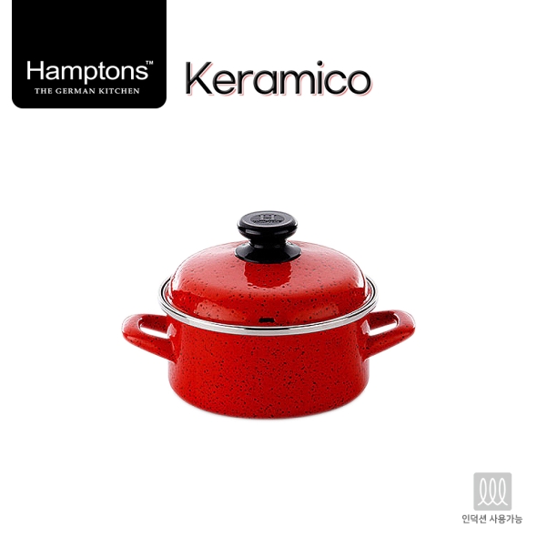 햄튼 케라미코 법랑(HEL-RED) 냄비(16CM 낮은 양수)