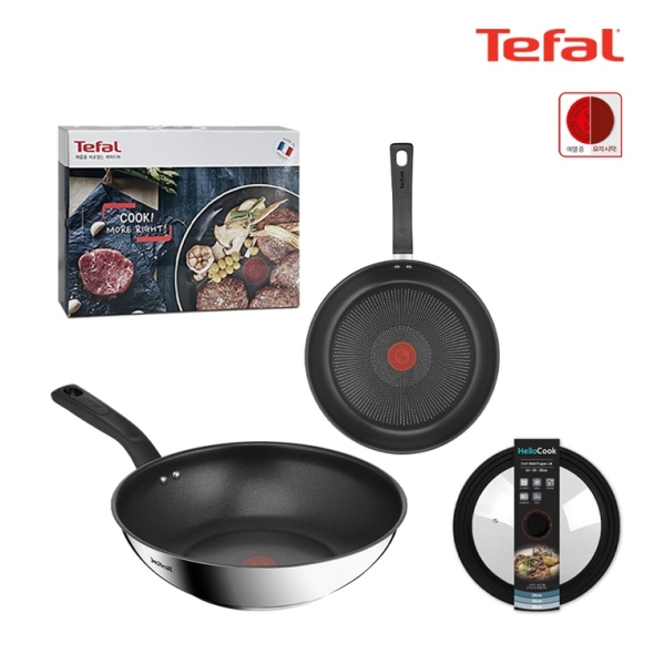 테팔 딜리셔스 IH 티타늄 코팅 프라이팬 24cm 궁중팬 28cm 멀티뚜껑(블랙) 스테인리스 스틸