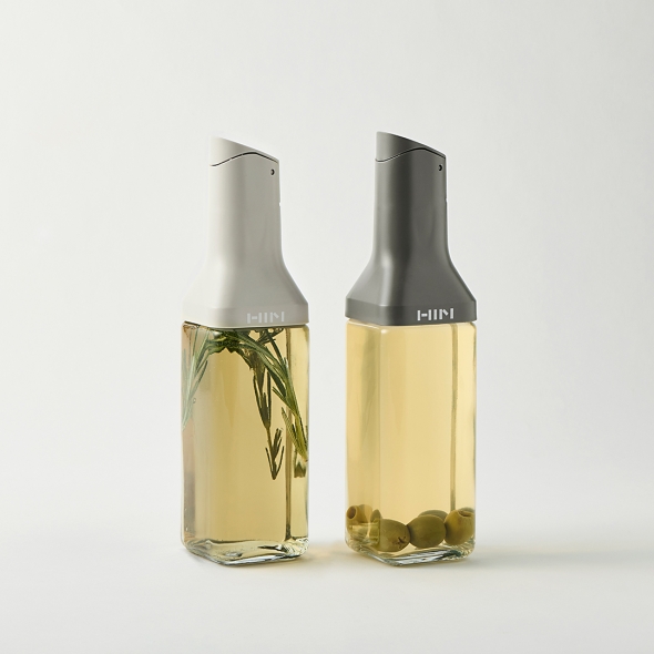 [한샘] 클리어 자동개폐 오일병 미니 2P세트_아이보리(350ml)