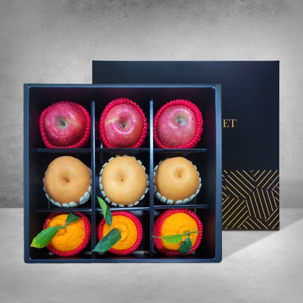 [베네팜] 국내산 과일혼합 9입 선물세트 (사과+배+한라봉) 4kg/5.4kg