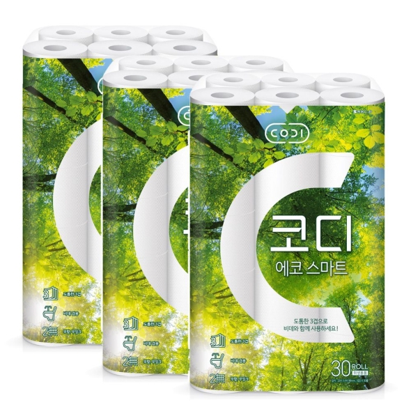 [코디]  쌍용 CODI 코디 에코스마트 22m 3겹 30롤 x 3 (90롤)