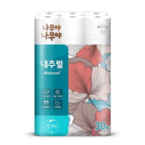 미래생활 내츄럴 화장지 27m 30롤 1팩