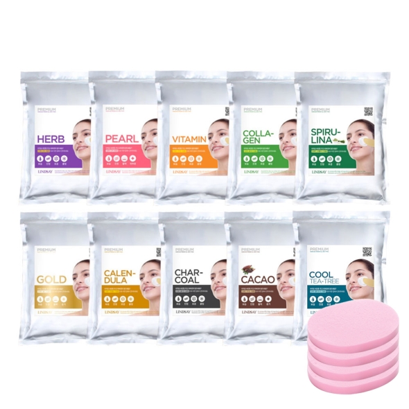 [특별할인] 린제이 프리미엄 모델링팩 1kg+클렌징해면x4개 홈에스테틱 세트