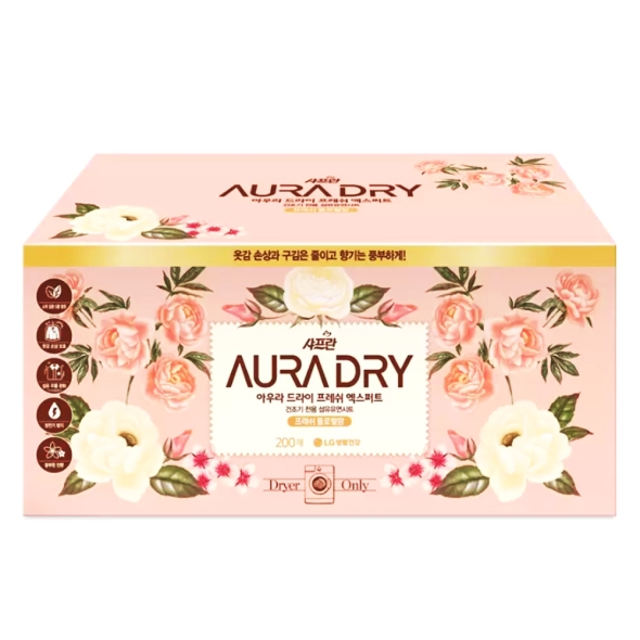 아우라 드라이 섬유유연시트 건조기시트 200매(건조기용) 코스트코
