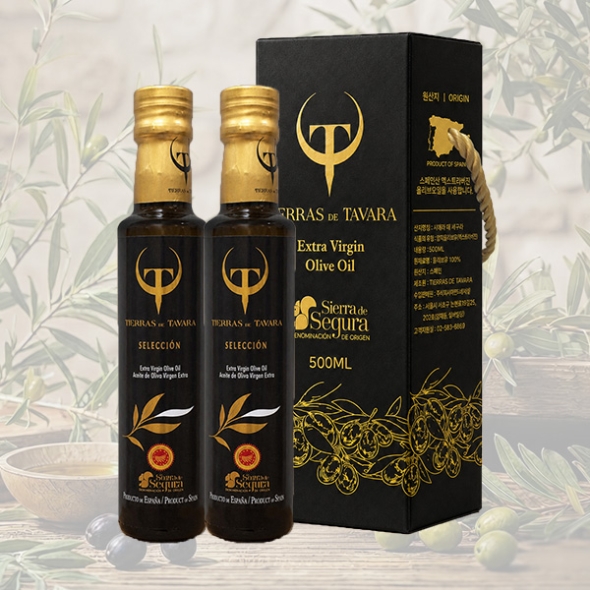 [TIERRAS DE TAVARA] 셀렉션 초저산도엑스트라버진  유기농올리브오일 2종세트 (500ml*2병)(케이스포함)