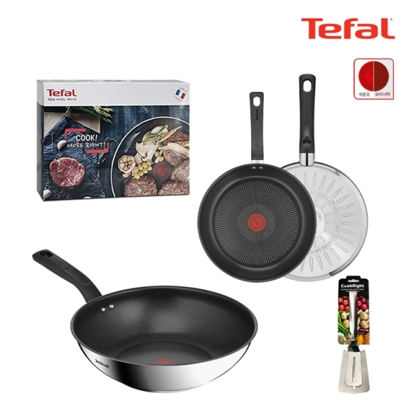 테팔 딜리셔스 IH 프라이팬 24cm + 28cm 궁중팬 28cm 멀티터너 티타늄 코팅 스테인리스 스틸