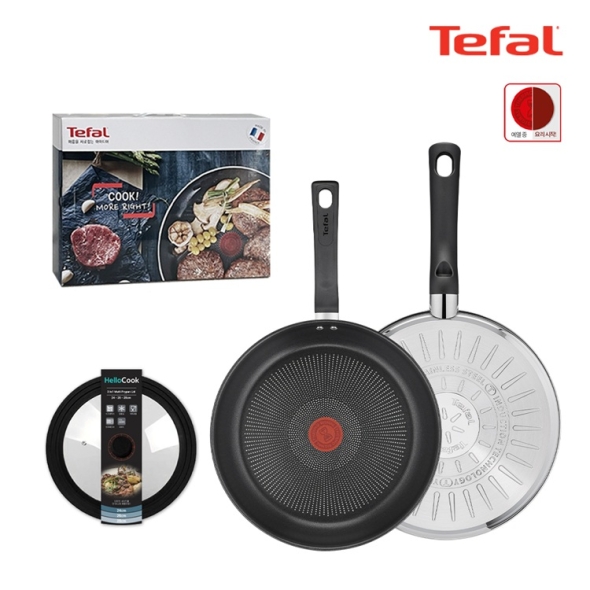 테팔 딜리셔스 IH 프라이팬 24cm + 28cm 멀티뚜껑(블랙) 티타늄 코팅 스테인리스 스틸