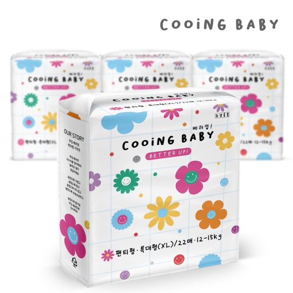 쿠잉 베러업 풀커버 팬티기저귀 특대형(XL) 22매 x 4팩