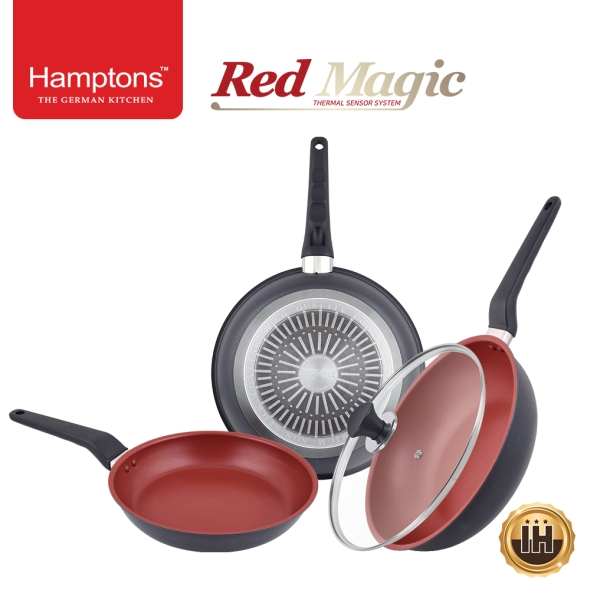 햄튼 레드매직 인덕션 프라이팬3종세트(4P) (HTR-4F8F8W8G)