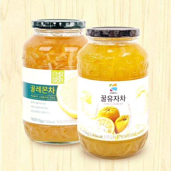 [자연을마시다] 꿀유자차1kg+꿀레몬차1kg
