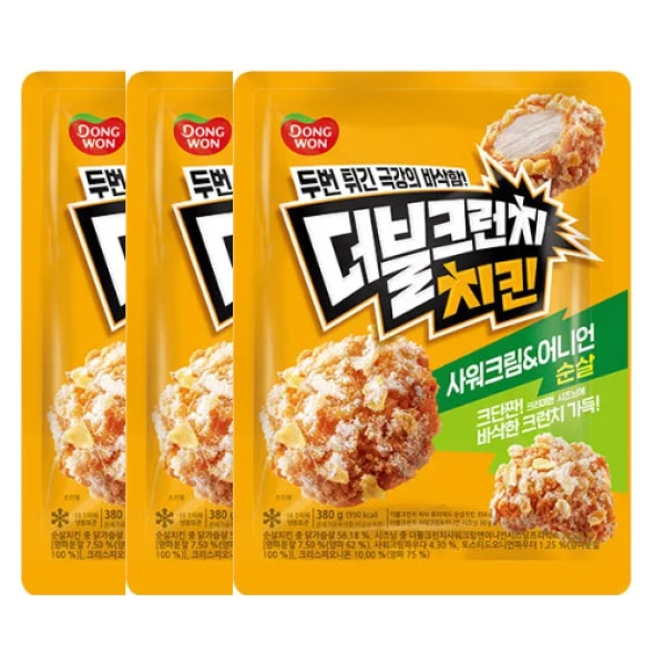 [동원] 더블크런치 사워크림&어니언 시즈닝 치킨 380g x 3개 (003911359)