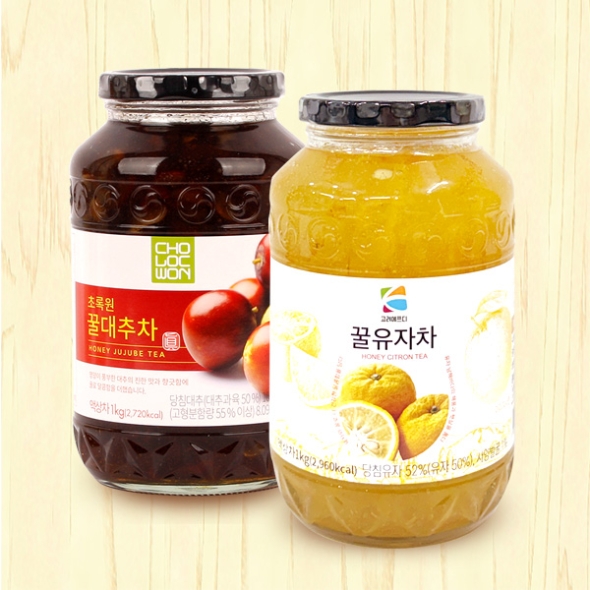 [자연을마시다] 꿀유자차1kg+꿀대추차1kg