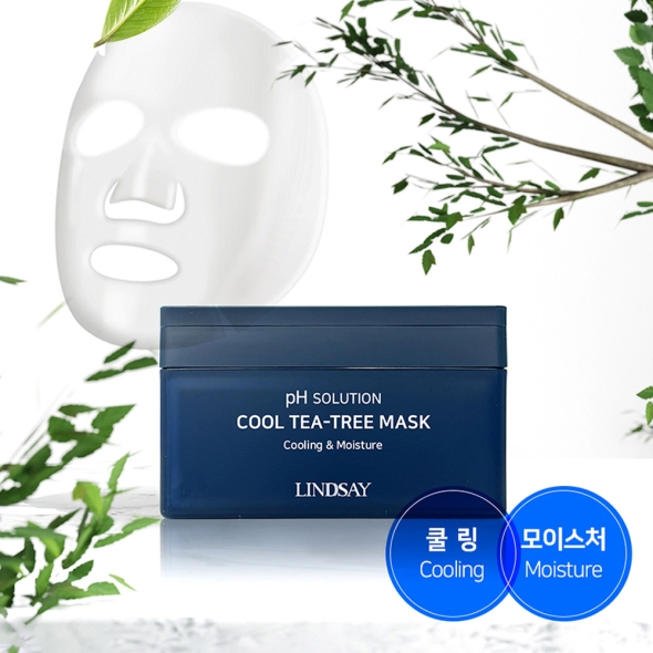 [특별할인] 린제이 1일1팩 뽑아쓰는 마스크팩 PH 솔루션 쿨 티트리 300g (24매)