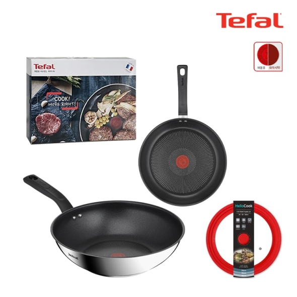 테팔 딜리셔스 IH 티타늄 코팅 프라이팬 24cm 궁중팬 28cm 멀티뚜껑(레드) 스테인리스 스틸