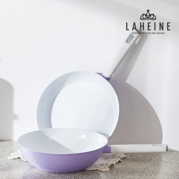 [특별할인][라헨느] 더 퀸 포토프 퍼플 세라믹 IH 후라이팬 28+웍28cm (2종)