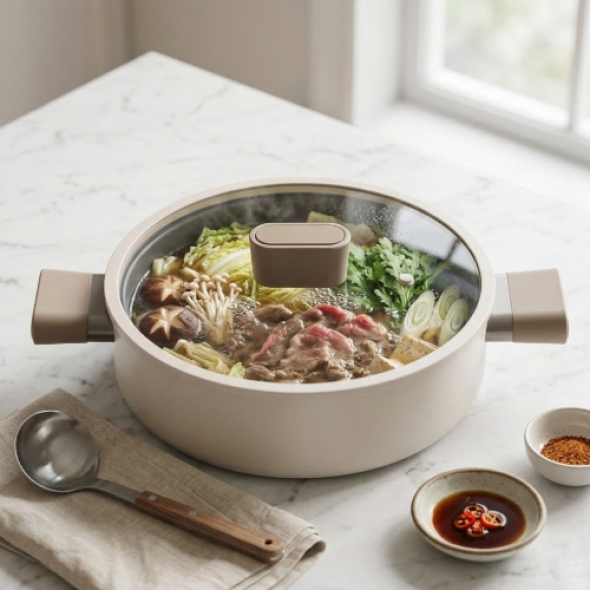 [로이첸] 모노포트 세라믹 전골냄비IH 24cm