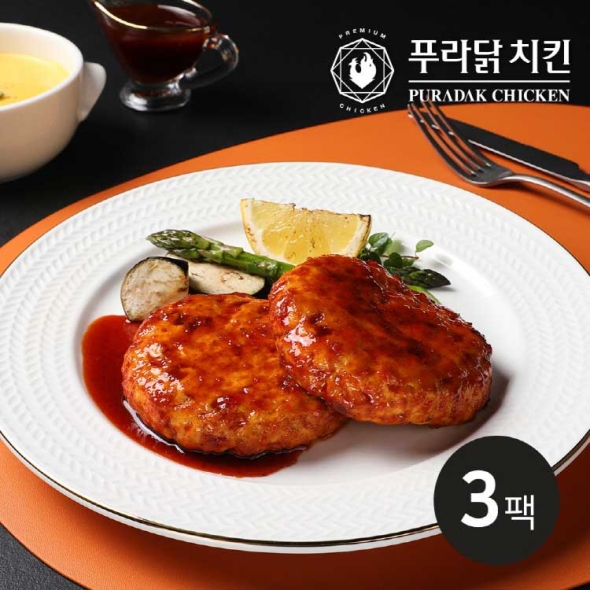 [푸라닭] 닭가슴살 함박스테이크 100g 3팩 (택)