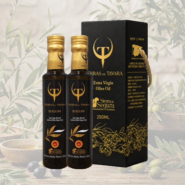 [TIERRAS DE TAVARA] 셀렉션 초저산도엑스트라버진  유기농올리브오일 2종세트 (250ml*2병)(케이스포함)