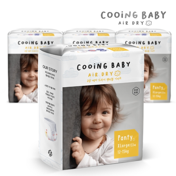 쿠잉 에어드라이 풀커버 팬티기저귀 특대형(XL) 22매 x 4팩