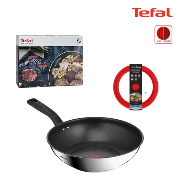 테팔 딜리셔스 IH 티타늄 코팅 궁중팬 28cm 멀티뚜껑(레드) 스테인리스 스틸