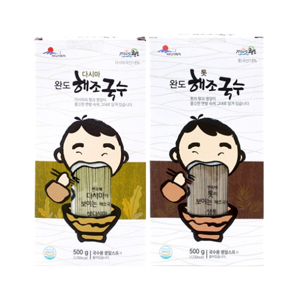 [완도바다] 해조 다시마/톳국수 각1팩/각2팩 (팩당500g+스프5봉)