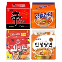 인기라면 특가 멀티팩 신라면 (5개입)+진라면 매운맛 (5개입)+짜파게티 (5개입)+너구리