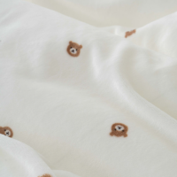 송화 곰돌이 극세사 차렵이불 정진기 방지 가공  국내생산 3가지 색상