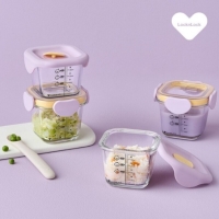 [락앤락] 리틀럽 디어 이유식용기 정사각 260ml 4P 혼합세트(라벤더/스카이블루)