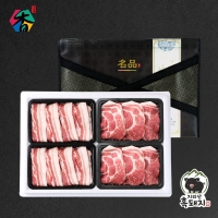 [고산농협] 지리산흑돼지 구이혼합세트5호(1.6kg)/오겹살400gx2팩+목살400gx2팩