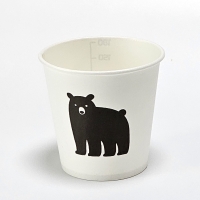 [하늘담다] 튼튼한 계량 눈금_곰 종이컵 6.5oz 184ml 1000개입 1박스