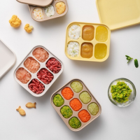 [락앤락] 리틀럽 실리콘 이유식큐브 9구 2P(브라운/아이보리/옐로우)