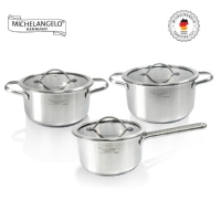 [미켈란젤로] 오펜하임 인덕션 GL Pro 3중바닥 스테인리스 냄비 2종 세트(소스팬16+양18)