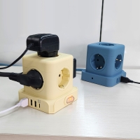 [비오스홈] 5구 고용량 4000W 큐브 스위치 멀티탭 (USB/C타입 20W 고속충전)