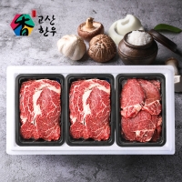 [고산농협] 고산한우 1등급이상 암소구이세트 정성드림2호(1.2kg)/등심400gx2팩+안심400g