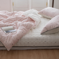 송화 카리나 착번 극세사 차렵이불 귀여운 리본 무늬 겨울침구