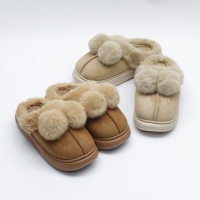 [개성시대] 여성 4cm 스웨이드 털슬리퍼 220g 데일리