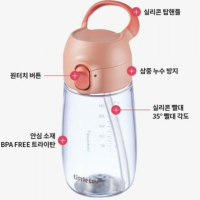 [락앤락] 리틀럽 스위치캡 트라이탄 빨대컵 410ML(핑크/그린)