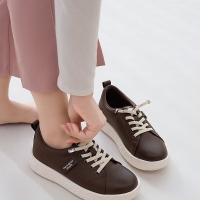 (천연소가죽) 발편한 라텍스쿠션 레터링 스니커즈 단화3cm